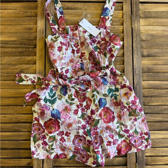 Aakaa Pants - Aakaa Multicolor Floral Romper Baltic Born NWT Size Medium Spring Wedding Vacay